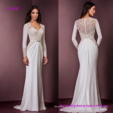 Elegant Long Sleeves Framing The Ornate Lace Top Wedding Dress with Full Lace Illusion Back